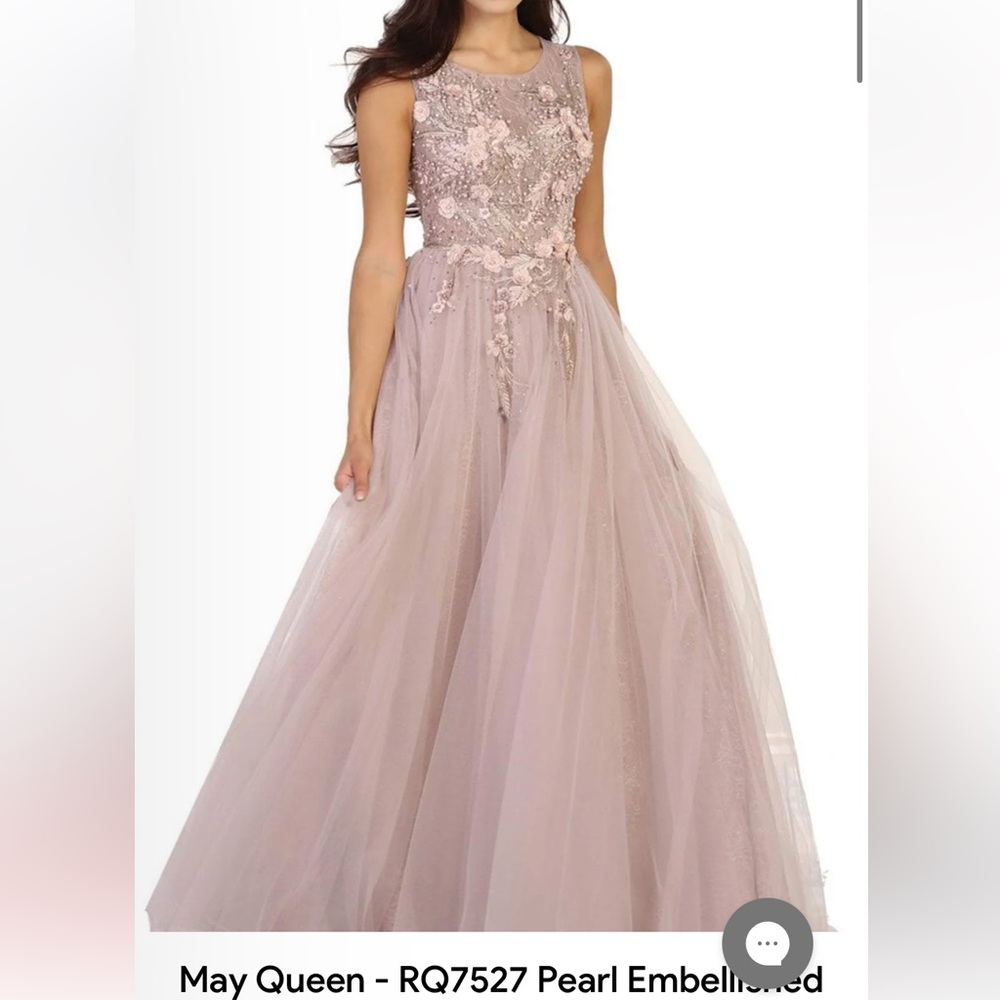 Size 18: May Queen - RQ7527 Pearl Embellished Evening Dress
